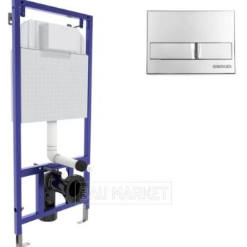 Инсталляция Berges Wasserhaus с кнопкой L3 хром глянец (040213)