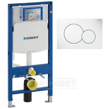 Инсталляция Geberit Sigma с клавишей Sigma01 белая (111.300.00.5+115.770.11.5)