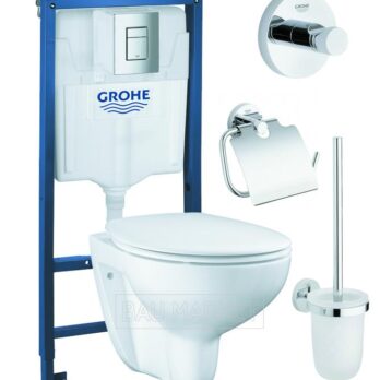Унитаз подвесной Grohe Bau Ceramic в комплекте с инсталляцией Rapid SL и аксессуарами Essentials (39351000+38772001+40407001)