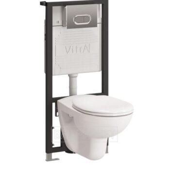 Унитаз подвесной Vitra Normus в комплекте с инсталляцией и кнопкой мат.хром (9773B003-7203)