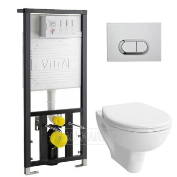 Унитаз подвесной Vitra S20 Rim-ex в комплекте с сиденьем микролифт и инсталляцией (9004B003-7202)