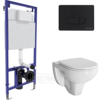 Унитаз подвесной Berges Wasserhaus Gamma с сиденьем Gamma микролифт+инсталляция Novum 525 с кнопкой D5 (042418)