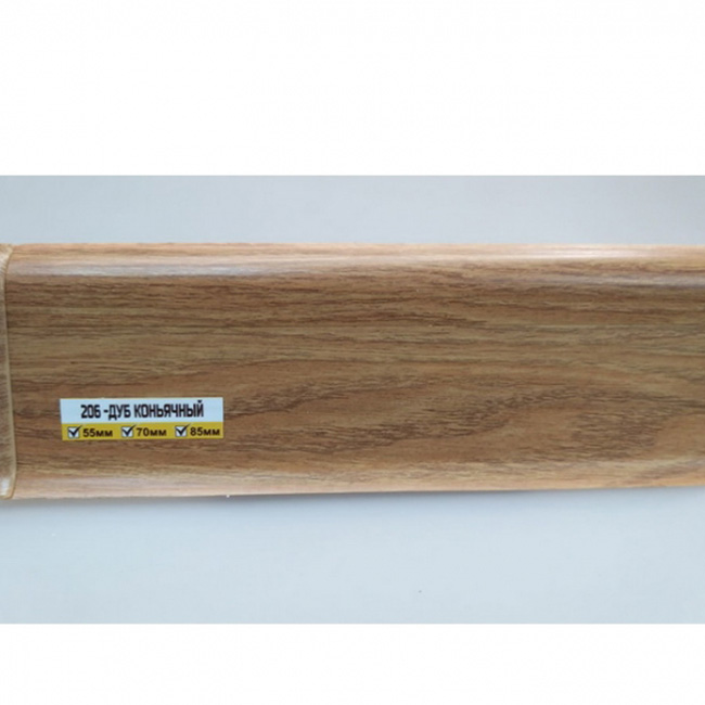 Напольный плинтус ПВХ Ideal Классик Дуб коньячный 206