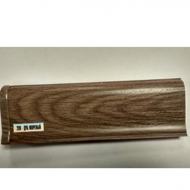 Напольный плинтус ПВХ Ideal Люкс Дуб мореный 209